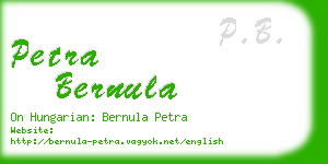 petra bernula business card